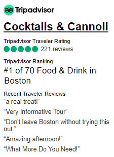 I read many reviews of all food tour companies in boston before choosing to reserve with audrey, and the research paid off. Cocktails Cannoli