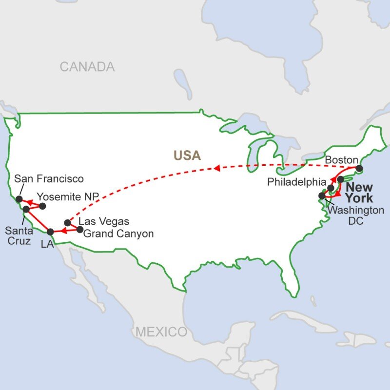 Best New York To Boston Road Trip Map&nbsp;Package